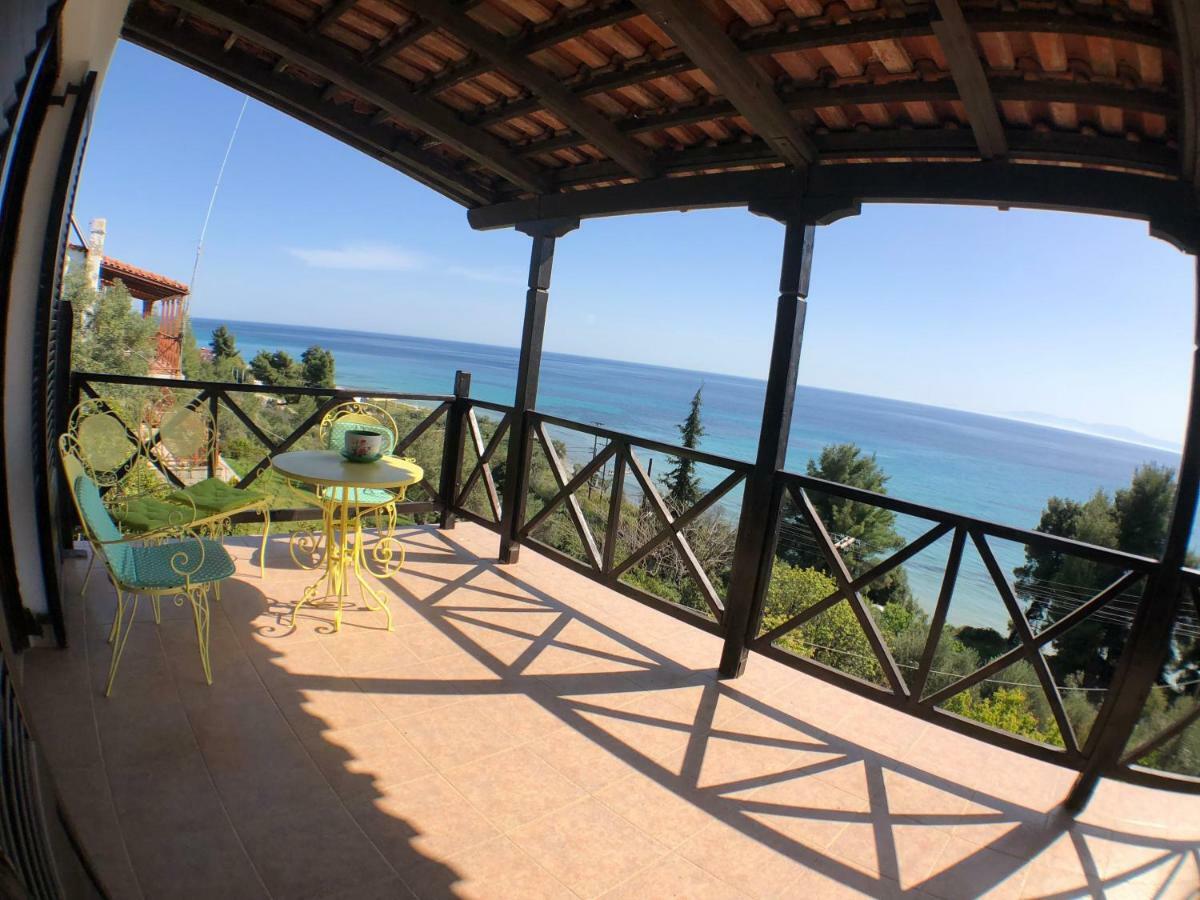 فيلا Unique Sea View House Kalandra المظهر الخارجي الصورة